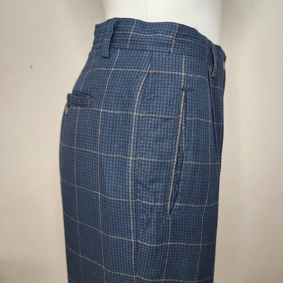 Vintage 80's IZOD Wool Blend Tartan Plaid Pleated & Cuffed Trouser Pants Size 10 - Picture 7 of 15
